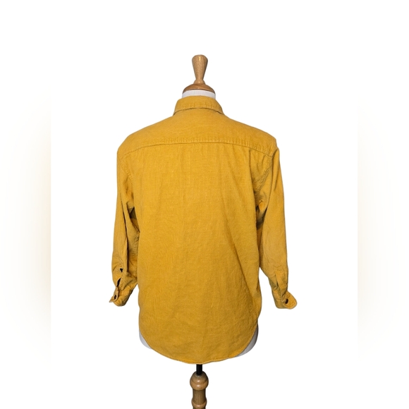 Vintage 90s Mustard Corduroy Button Down Shirt Gilmore Girls Fall Bookish Size S - Picture 3 of 8